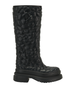 Valentino Rose Rain Boots, Rubber, Black, UK4, 2*