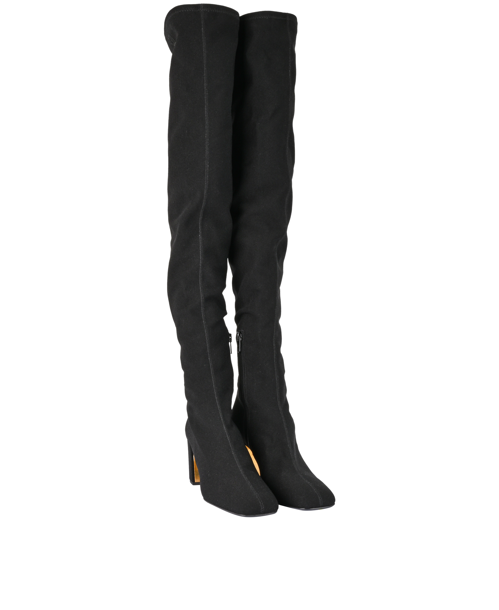 Valentino Garavani Knee-High Boots, &pound;290, Shoes, Black, Fabric, Side view