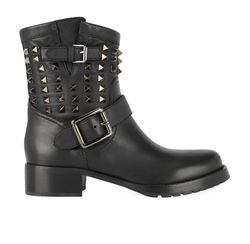 Valentino Rockstud Ankle Boots, Leather, Black, UK3