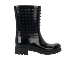 Valentino Studded Rain Boots, Rubber, Black,UK7 , 2*
