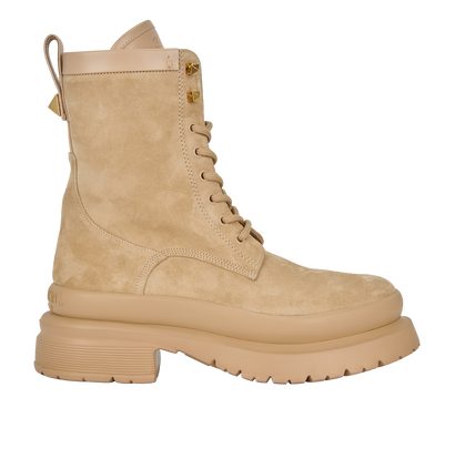 Valentino Rockstud Combat Boots, front view