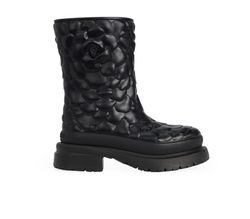 Valentino Rose Detail Rain Boots, Rubber,Black,UK7,B/DB,5*