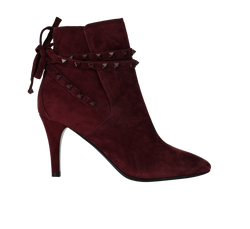 Valentino Rockstud Ankle Boots, Suede, Purple, UK5, DB/B, 3*