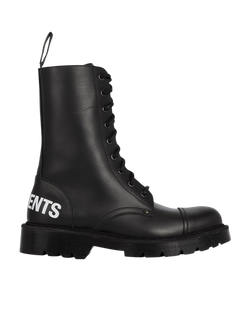 Vetements Logo Heel Military Boots, Black, UK7,3*,XY