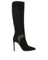 Saint Laurent Paris Point Knee Boots, &pound;180, Shoes, Black, Suede, Front view