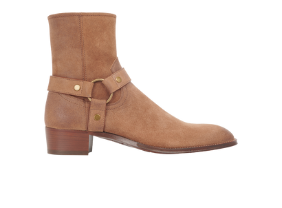 Saint Laurent Wyatt 40 Boots, &pound;450, Shoes, Brown, Suede, Front view