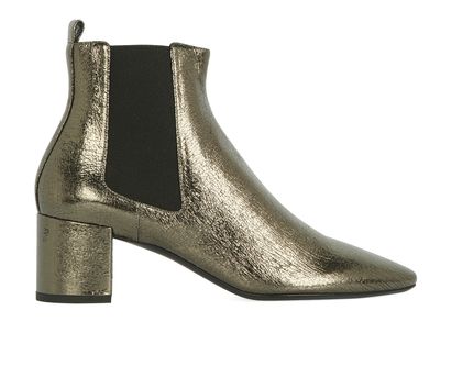Yves Saint Laurent Block Metallic Boots, front view