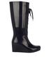 YSL Lace Up Wedge Welly Boots, front view