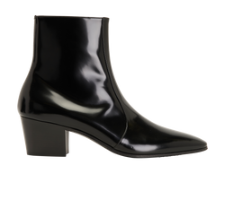 Saint Laurent Roman Ankle Boots, Mens, Patent, Black, UK10, DB, 2*