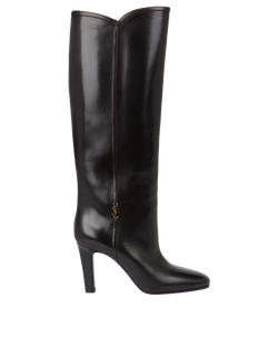 Saint Laurent Knee-High Boots, Leather, Brown, UK6, 2*
