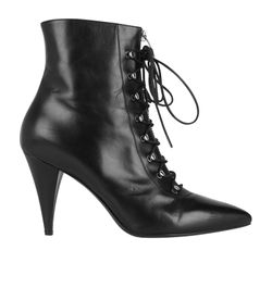 Saint Laurent Ankle Boots, Leather, Black, DB, B, UK 6, 2*