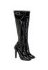 Saint Laurent Elle Knee-High Boots, &pound;450, Shoes, Black, Patent Leather, Side view