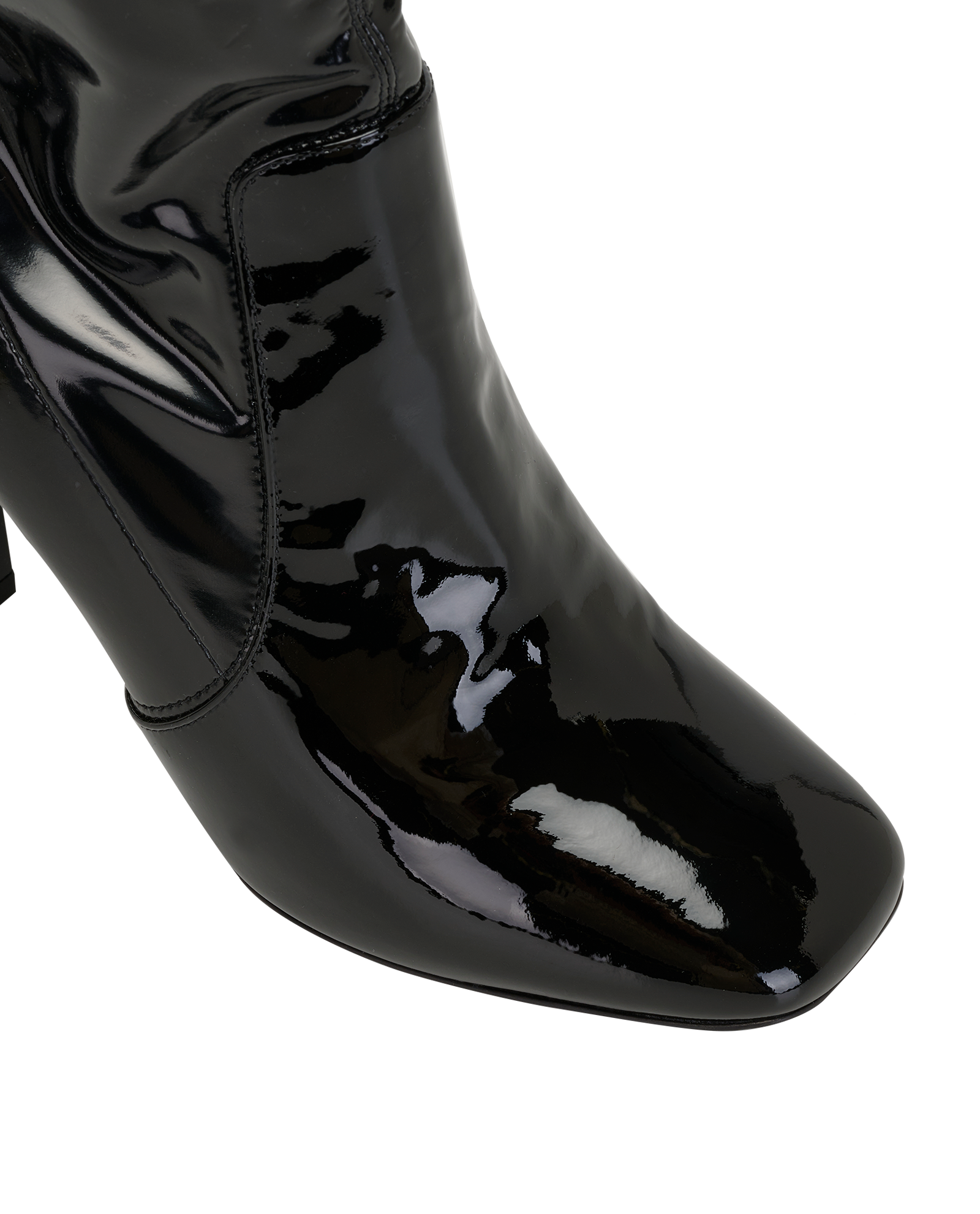 Saint Laurent Elle Knee-High Boots, &pound;450, Shoes, Black, Patent Leather, Other view