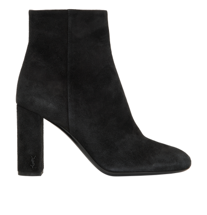 Saint Laurent Block Boots, &pound;320, Shoes, Black, Suede, Front view