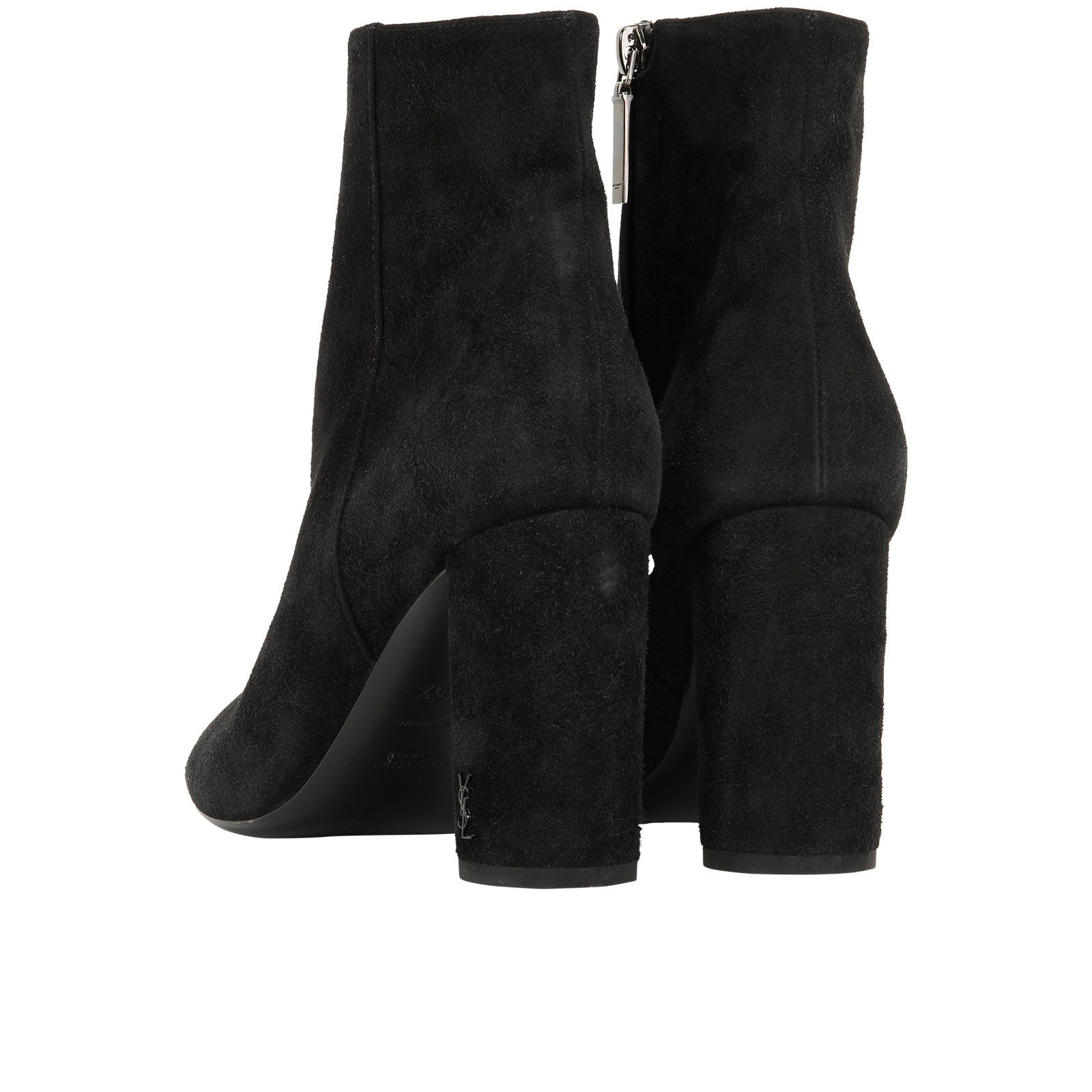 Saint Laurent Block Boots, &pound;320, Shoes, Black, Suede, Back view