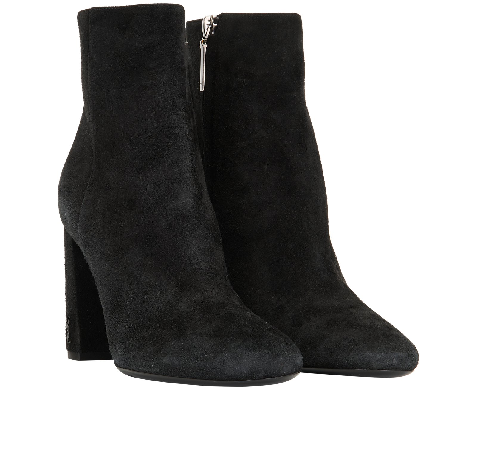 Saint Laurent Block Boots, &pound;320, Shoes, Black, Suede, Side view