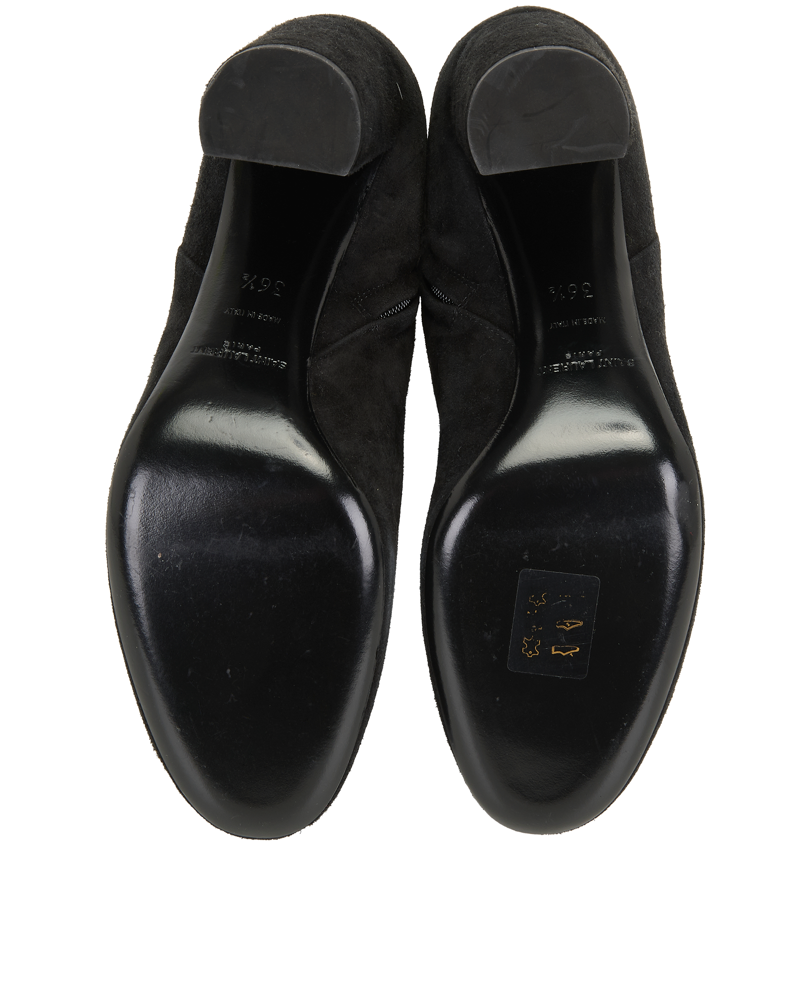 Saint Laurent Block Boots, &pound;320, Shoes, Black, Suede, Top view