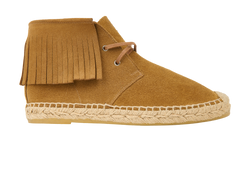 Saint Laurent Fringed Espadrilles Ankle Boots, Suede, Tan, UK3, 3*