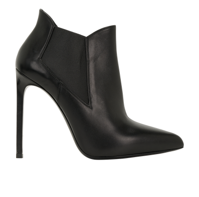 Saint Laurent Pointed Ankle Boots, &pound;230, Shoes, Black, Leather, Front view