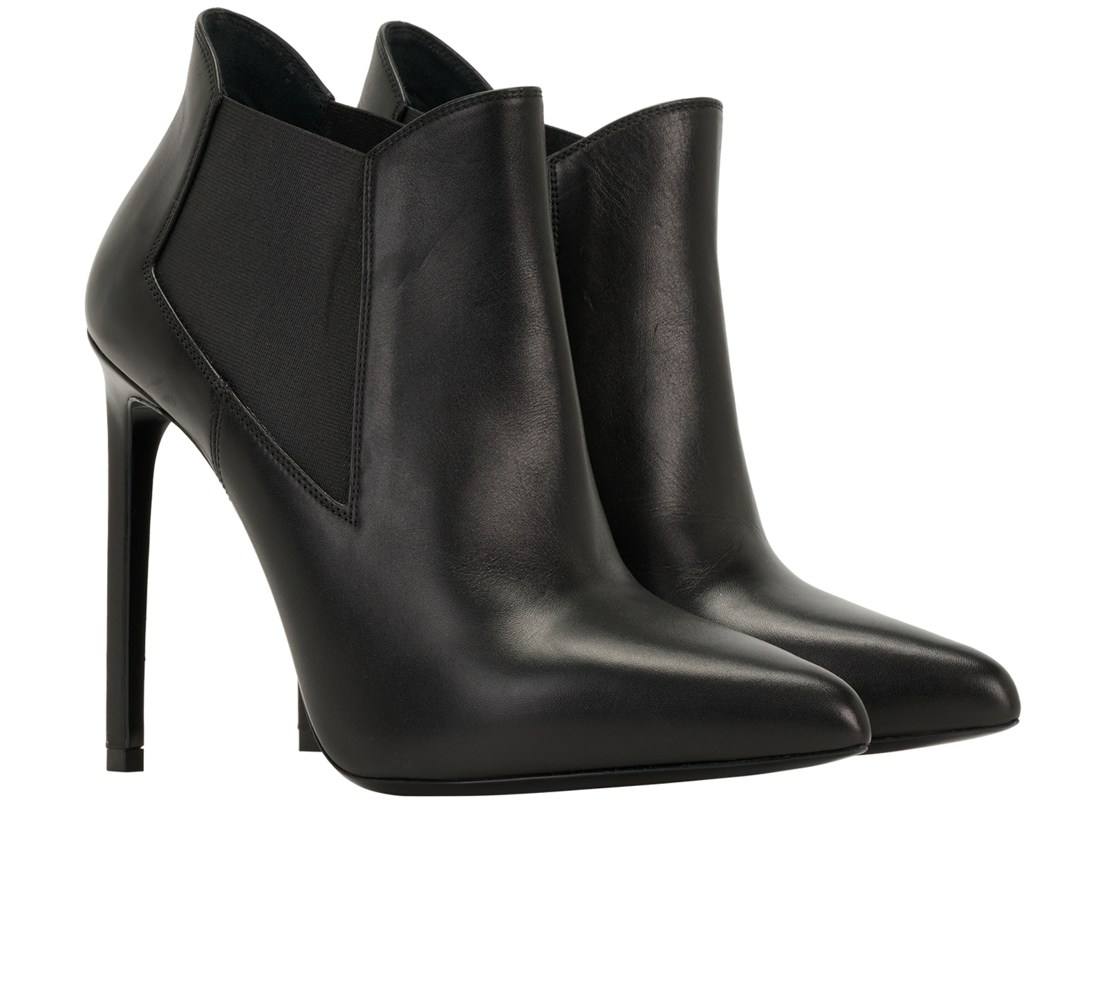 Saint Laurent Pointed Ankle Boots, &pound;230, Shoes, Black, Leather, Side view