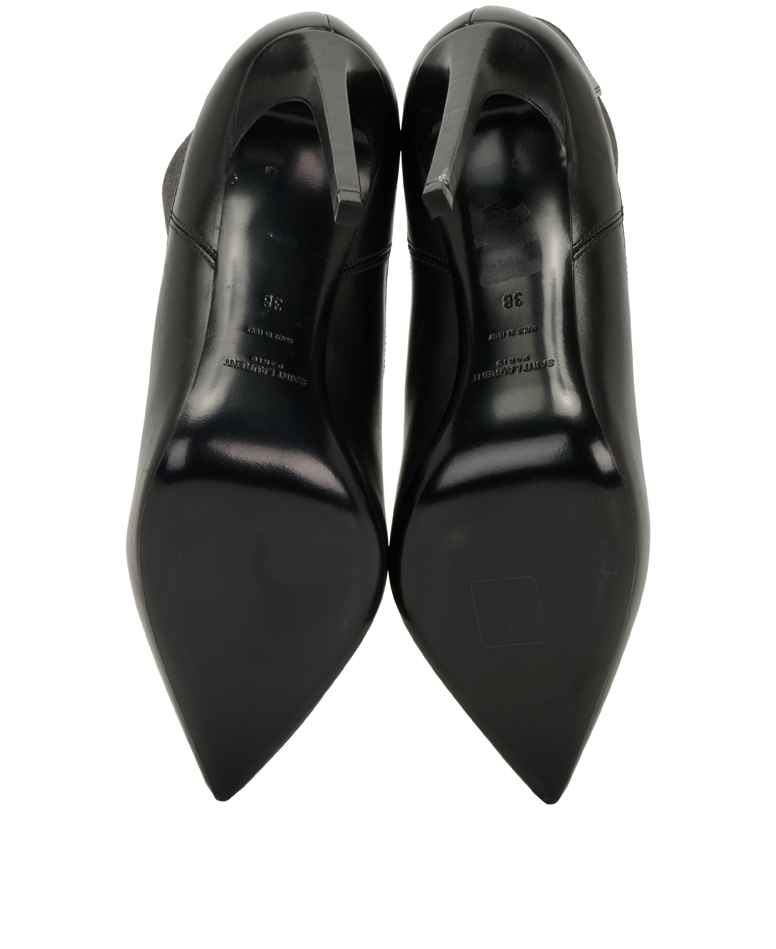 Saint Laurent Pointed Ankle Boots, &pound;230, Shoes, Black, Leather, Top view