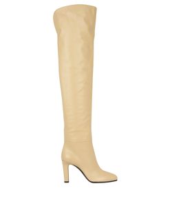 Saint Laurent Paris Jane Over the Knee Boots, Leather, Cream, UK3, Db, 3*