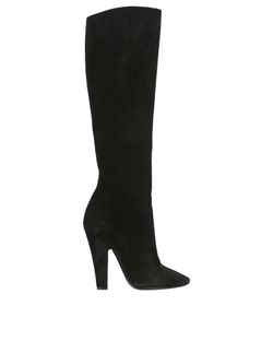 Saint Laurent Heeled Knee High Boots, suede, black, 3, 2*