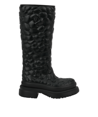 Valentino Chunky Knee High Boots, £250, Shoes, Black, PVC, Front view