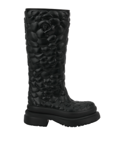 Valentino Chunky Knee High Boots, PVC, Black, UK4, 3*