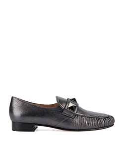 Valentino Garavani Rockstud Loafers, Leather, Grey, B, UK 7
