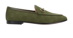 Gucci Jordaan Loafers, Canvas, Green, UK3.5, B/DB, 4*