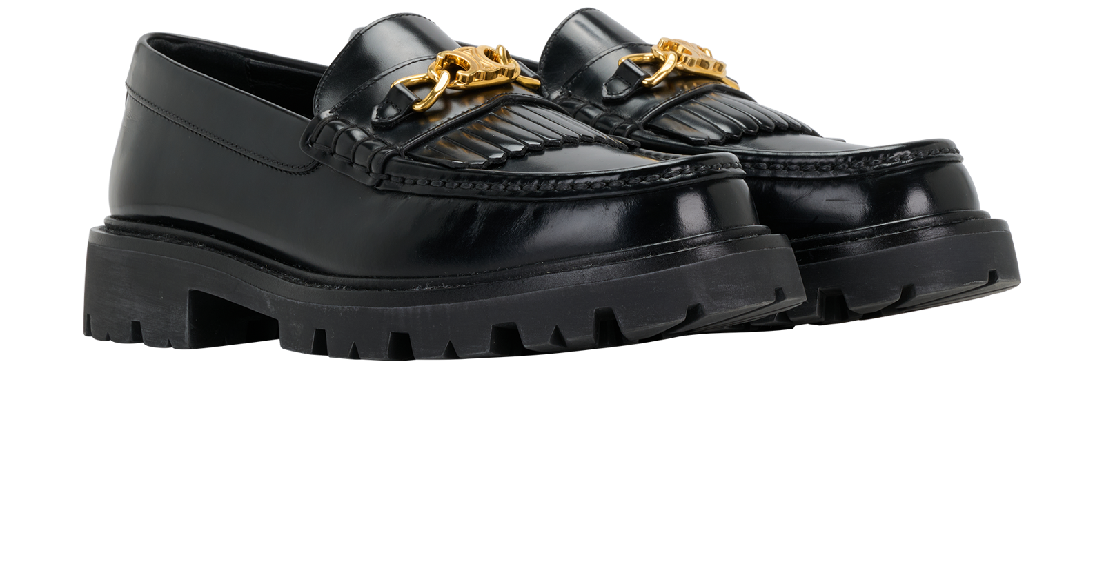 Celine Margaret Loafers, &pound;410, Shoes, Black, Leather, Side view