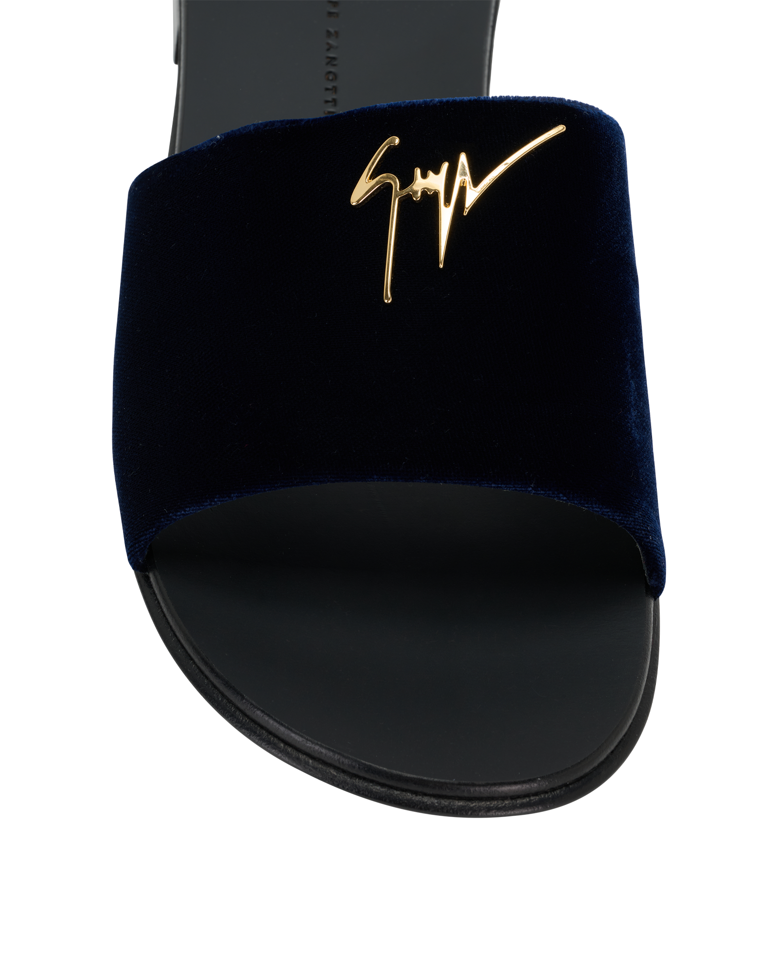 Giuseppe Zanotti Logo Slides, &pound;150, Shoes, Navy, Velvet, Other view
