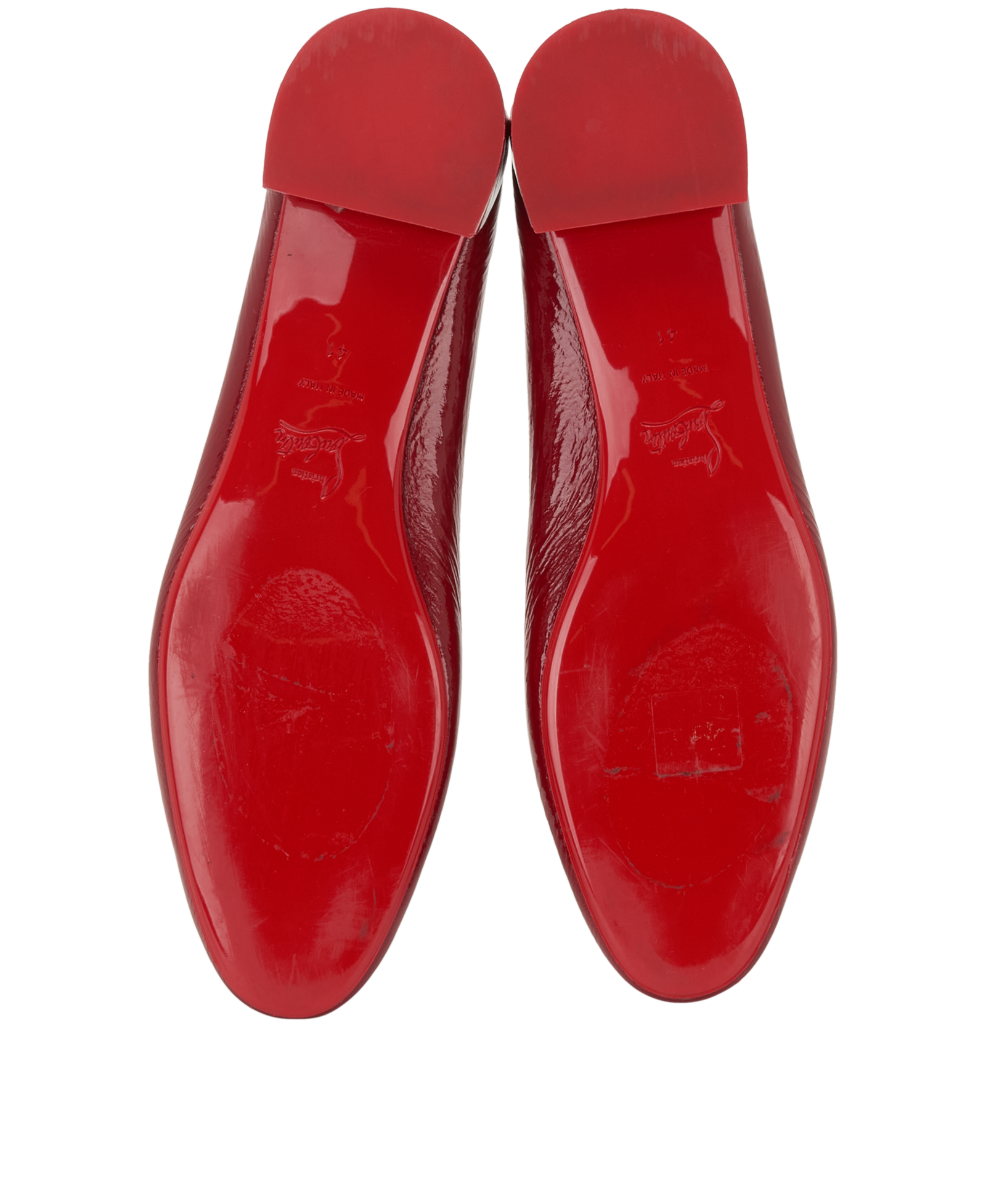 Christian Louboutin Sweetie Jane Ballerinas, &pound;220, Shoes, Red, Leather, Top view