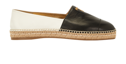 Prada Logo Espadrilles, &pound;350, Shoes, Black/White, Leather, Front view