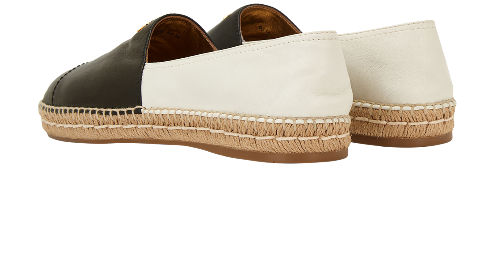 Prada Logo Espadrilles, &pound;350, Shoes, Black/White, Leather, Back view