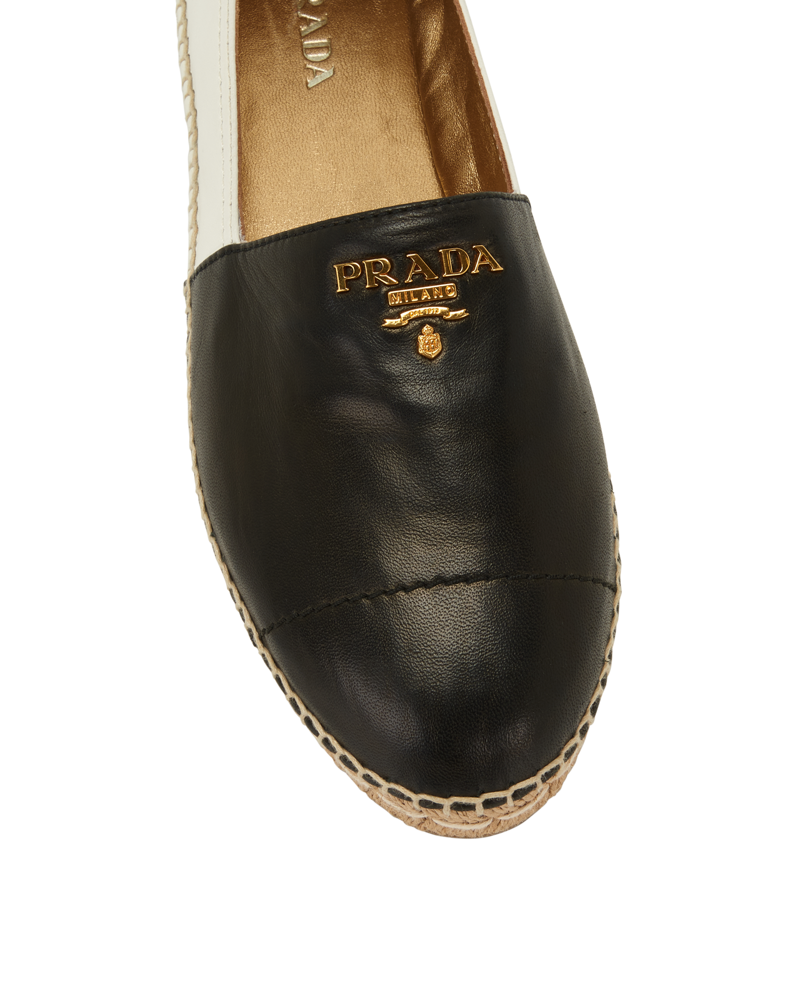 Prada Logo Espadrilles, &pound;350, Shoes, Black/White, Leather, Other view