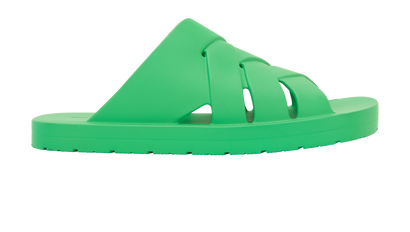 Bottega Veneta Interwoven Sliders, &pound;90, Shoes, Green, Rubber, Front view