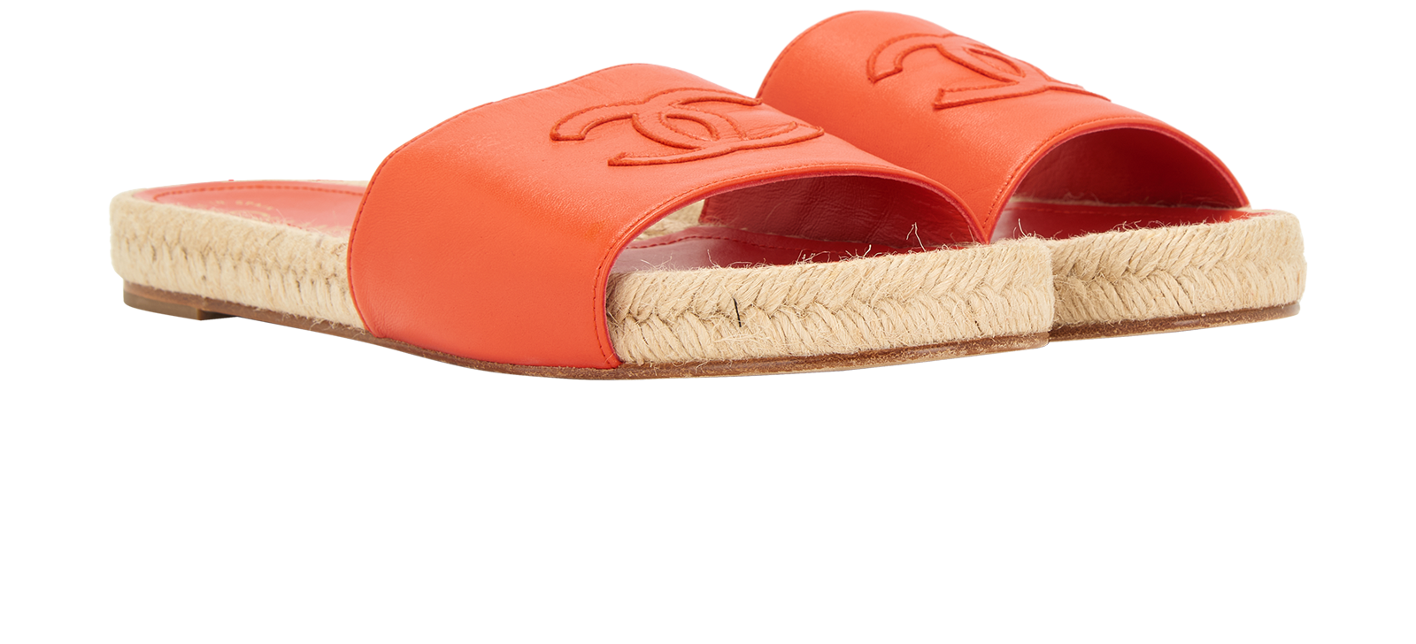 Chanel CC Espadrille Slides, &pound;450, Shoes, Red, Leather, Side view