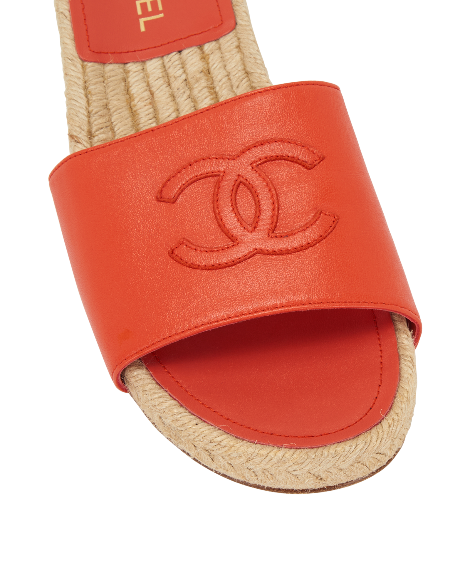 Chanel CC Espadrille Slides, &pound;450, Shoes, Red, Leather, Other view