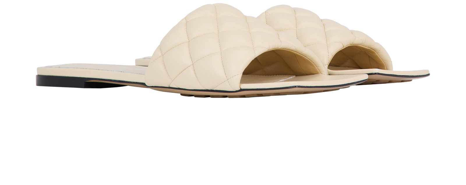 Bottega Veneta Padded Sandals, &pound;250, Shoes, Cream, Leather, Side view