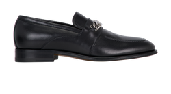 Gucci Interlocking G Chain Loafers, Mens, Leather, Black, UK6, B/DB, 3*