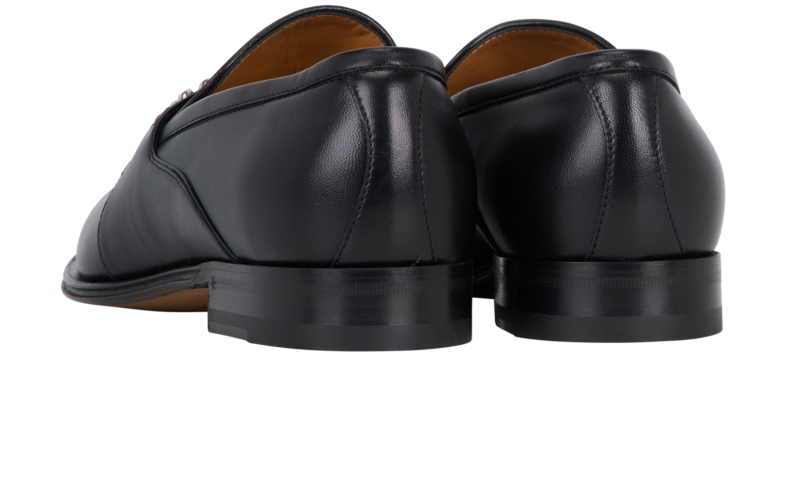 Gucci Interlocking G Chain Loafers, &pound;295, Shoes, Black, Leather, Back view