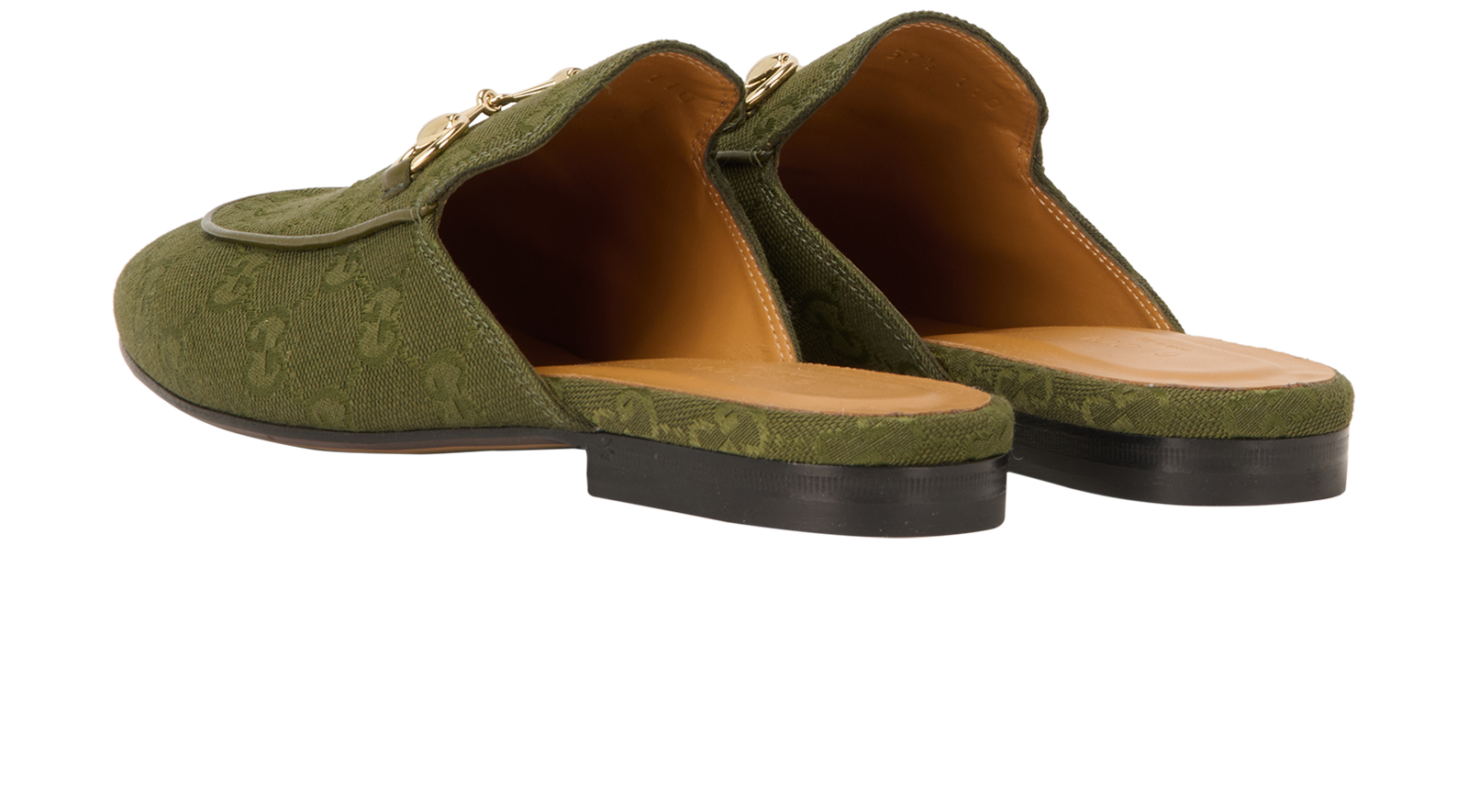 Gucci Princetown Slippers, &pound;295, Shoes, Green, Canvas, Back view
