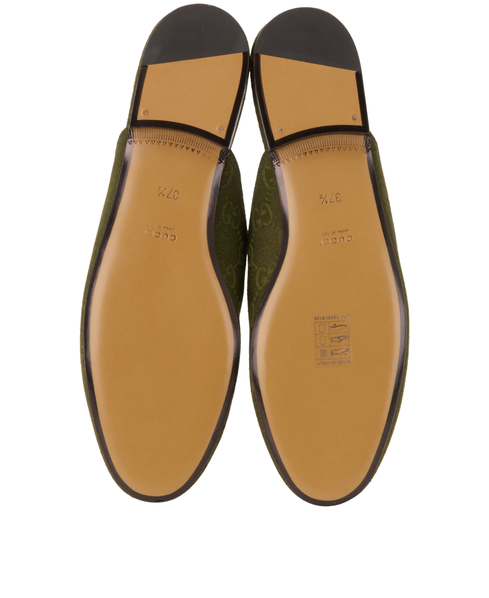 Gucci Princetown Slippers, &pound;295, Shoes, Green, Canvas, Top view