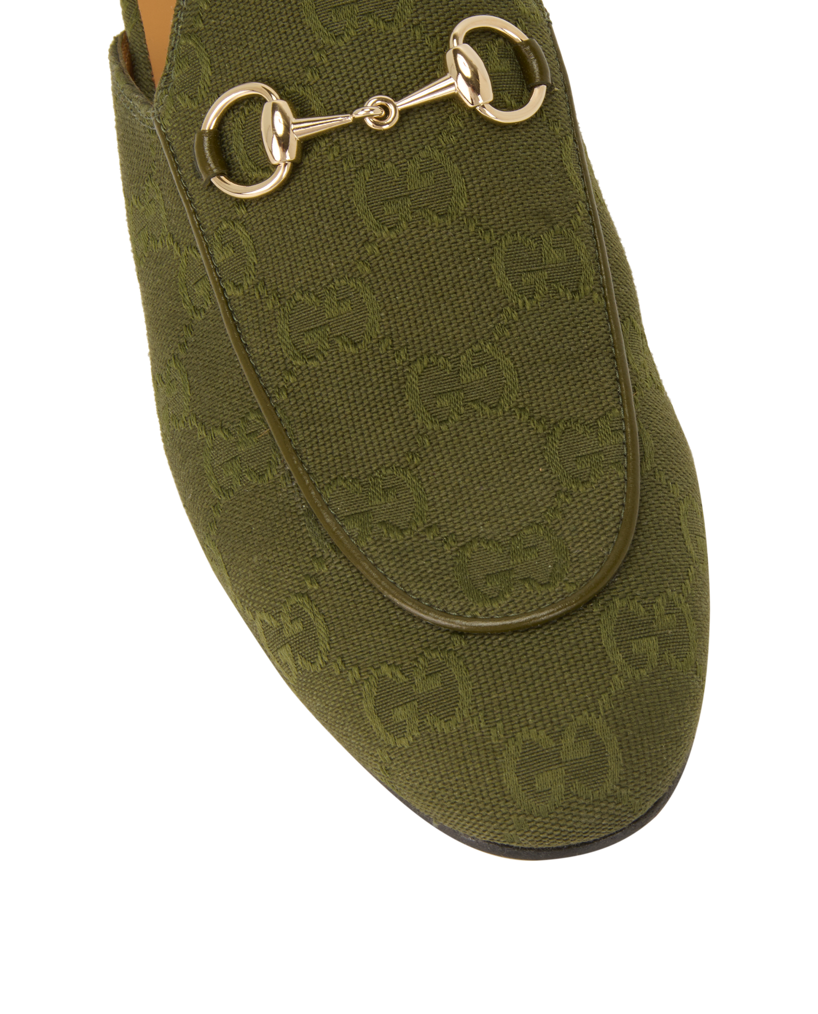 Gucci Princetown Slippers, &pound;295, Shoes, Green, Canvas, Other view