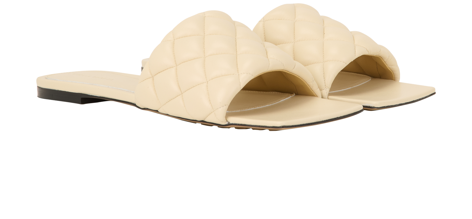 Bottega Veneta Quilted Flats, &pound;250, Shoes, Cream, Leather, Side view