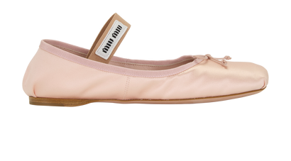 Miu Miu Satin Ballet Flats, &pound;595, Shoes, Pink, Satin, Front view