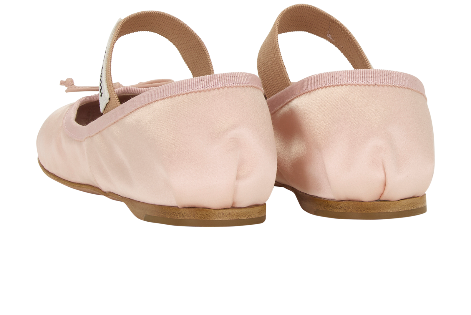 Miu Miu Satin Ballet Flats, &pound;595, Shoes, Pink, Satin, Back view