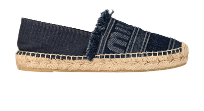 Miu Miu Platform Espadrille, &pound;250, Shoes, Blue, Denim, Front view